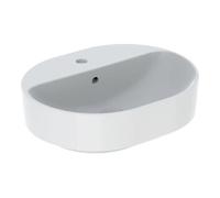 Geberit Geberit Lavabo à poser VariForm 50x40 cm, avec trou robinet, avec trop-plein, elliptique, blanc Quantité:1