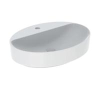Geberit Geberit Lavabo à poser VariForm 60x45cm, avec trop-plein, sans trop-plein supérieur, ovale, blanc K-Tect Quantité:1