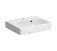 Geberit Smyle Square lave-mains 500222018 KeraTect blanc, 45x36cm, avec trou pour robinetterie et trop-plein