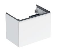Geberit Acanto, armoire inférieure pour lavabos, 1 tiroir et 1 tiroir intérieur, suspendu, 740x541x475mm, 503004011, Couleur: Corps et façade : blanc / brillant, poignée : blanc / mat - CM
