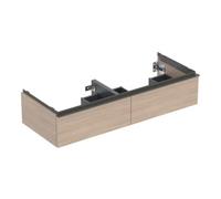 Geberit iCon meuble sous-vasque double 502314JH1 118,4x24,7x47,6cm, 2 tiroirs, poignée chêne/lave mat