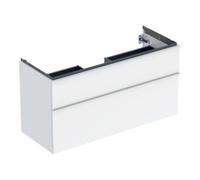 Geberit Armoire basse lavabo iCon 2 tiroirs 118,4×61,5×47,6 cm Blanc laqué poignée blanc poudré mat
