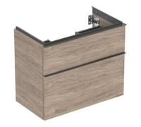 Geberit Geberit Meuble sous lavabo iCon 74x61,5x41,6 cm, 2 tiroirs, noyer/Poignée la. ma Quantité:1
