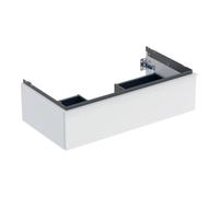 Geberit iCon Armoire basse pour lavabo, 1 tiroir, 88,8x24,7x47,6 cm, 502312, 502312013, Couleur: Façade/carcasse : blanc/lacqué mat, poignée : blanc/poudré mat - CM