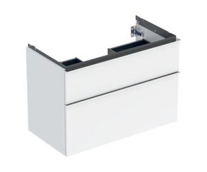 Geberit Geberit Meuble sous lavabo iCon 88,8x61,5x47,6 cm, 2 tiroirs, blanc/bois brillant/Gr. vc Quantité:1