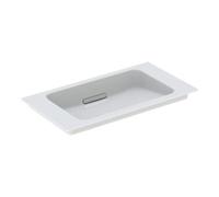 Geberit Geberit Meuble vasque One 75x40cm, sans trop-plein, avec vidage, blanc K-Tec/Chrome brillant Quantité:1