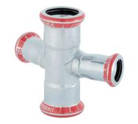 Geberit Geberit Pièce croisée Mapress acier C d 28x15mm, 30°, rouge, zingué extérieur Quantité:1