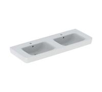 Geberit Geberit Plan vasque double Renova 130x48 cm, mitigeur, trop-plein, blanc Quantité:1