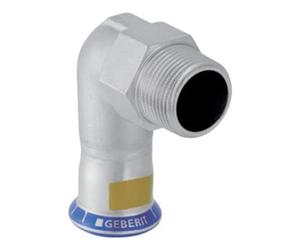 Geberit Geberit Raccord coudé gaz Mapress 90° avec filetage mâle, acier inox, d=28mmxR 3/4 Quantité:1