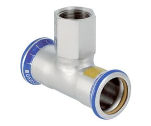 Geberit Geberit Raccord en T gaz Mapress d 54xR 1/2, f gaz naturel et bouteille, acier inoxydable Quantité:1