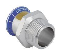 Geberit Geberit Raccord gaz Mapress d 35xR 1, AG, pour gaz naturel et gaz liquéfié, acier inoxydable Quantité:1