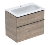 Geberit Geberit Set meuble-lavabo iCon 75x63x48 cm, blanc, noyer/poignée lave mat Quantité:1