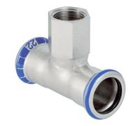 Geberit Geberit Té Mapress d 22 mm x Rp 1/2, sans plomb, femelle filetée, acier inoxydable Quantité:1