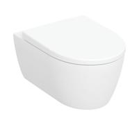 Geberit iCon, set WC suspendu avec siège WC, sans rebord, à faible débit, forme fermée, 6l, 501664, Coloris: Blanc