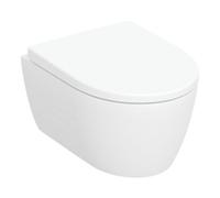 Geberit Geberit WC suspendu, cuvette à chasse profonde Set iCon 36x49cm, vrk A, ge F., sans rebord, avec siège, blanc Quantité:1