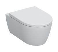Geberit Geberit WC suspendu, cuvette à chasse profonde Set iCon 36x53cm, blanc, sans bride, avec abattant, blanc mat Quantité:1