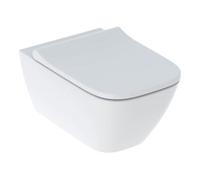 Geberit Geberit WC suspendu, cuvette à chasse profonde Smyle Square fermée, sans bride, avec siège, abattant à recouvrement, blanc Quantité:1
