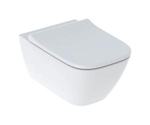 Geberit Geberit WC suspendu, cuvette à chasse profonde Smyle Square fermée, sans bride, avec siège, abattant à recouvrement, blanc Quantité:1