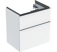 Geberit iCon meuble sous-vasque 502307012 59,2x61,5x41,6cm, 2 tiroirs, blanc brillant, poignée chromée brillante