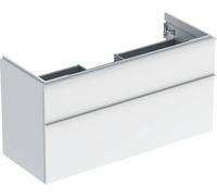 Geberit Armoire basse lavabo iCon 2 tiroirs 118,4×61,5×47,6 cm Blanc laqué poignée blanc poudré mat