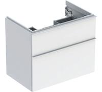 Geberit Armoire basse iCon 2 tiroirs 74x61,5x47,6 cm Blanc laqué brillant, poignée blanc poudré mat