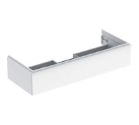 Geberit iCon, armoire basse pour lavabo, 1 tiroir, 118,4x24,7x47,6 cm, 502313, Coloris: FaÃ§ade/carcasse : blanc/laquÃ© brillant, poignÃ©e : blanc/poudrÃ© mat - 502.313.01.1