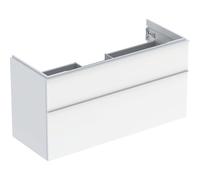 Geberit iCon armoire basse pour lavabo, 2 tiroirs, 118,4x61,5x47,6 cm, 502306, Coloris: FaÃ§ade/carcasse : blanc/laquÃ© brillant, poignÃ©e : blanc/poudrÃ© mat - 502.306.01.1