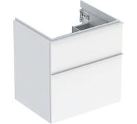 Geberit iCon armoire basse pour lavabo, 2 tiroirs, 59,2x61,5x47,6 cm, 502303, Coloris: FaÃ§ade/carcasse : blanc/laquÃ© brillant, poignÃ©e : blanc/poudrÃ© mat - 502.303.01.1