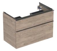 Geberit Meuble sous-vasque iCon 502305JR1 – 88,8×61,5×47,6 cm, 2 tiroirs, poignée noyer/lave mat