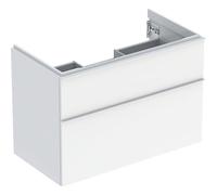 Geberit iCon armoire basse pour lavabo, 2 tiroirs, 88,8x61,5x47,6 cm, 502305, Coloris: Façade/carcasse : blanc/laqué brillant, poignée : blanc/poudré mat - 502.305.01.1