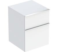 Geberit iCon armoire latérale 502315012 45x60x47,6cm, 2 tiroirs, blanc /laqué brillant/poignée chromée brillante