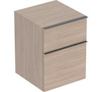 Geberit iCon armoire latérale 502315JH1 45x60x47,6cm, 2 tiroirs, poignée chêne/lave mat