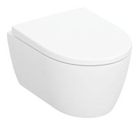 Geberit Icon Cuvette suspendue - compact - sans rebord - abattant à fermeture douce - déclipsable - blanc mat 502.381.jt.1