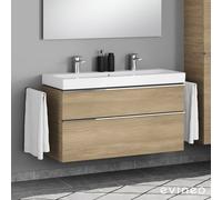 Geberit iCon Double vasque, meuble sous-vasque ineo4 d’evineo l : 120 cm, 2 tiroirs, avec poignée,, 124020600+BE0222OA,