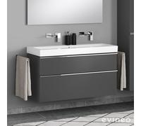 Geberit iCon Double vasque, meuble sous-vasque ineo4 d’evineo l : 120 cm, 2 tiroirs, avec poignée,, 124025600+BE0222AN,