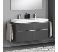 Geberit iCon Double vasque, meuble sous-vasque ineo4 d’evineo l : 120 cm, 4 tiroirs, avec poignée,, 124120600+BE0223AN,