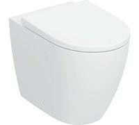 Ensemble WC sur pied Geberit iCon, cuvette à chasse d'eau profonde 503080JT1 35,5 x 56 cm, montage encastré, design en céramique fermée, avec abattant, blanc mat