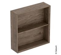 Geberit Étagère carrée iCon 45×46,7×13,2 cm Noyer hickory/mélamine Poignée lave/poudre mate 502323