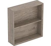 Geberit Étagère carrée iCon 45×46,7×13,2 cm Noyer hickory/mélamine Poignée lave/poudre mate 502323