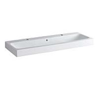 Geberit iCon lavabo 120x48,5cm blanc, avec deux trous pour robinets, 124020000, Couleur: Blanc