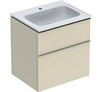 Geberit iCon lavabo avec meuble bas 60 cm 502331JL1 Ensemble lavabo 60x63x48cm, blanc /KeraTect, corps sable brillant, poignée sable mat