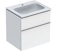 Geberit iCon lavabo avec meuble bas 60 cm 502335012 Ensemble lavabo 60x63x48cm, blanc , corps blanc brillant, poignée chromé brillant