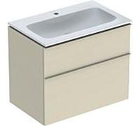 Lavabo Geberit iCon avec meuble sous-vasque 75 cm 502332JL1 Ensemble lavabo 75x63x48cm, blanc /KeraTect, corps sable brillant, poignée sable mat