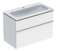 Geberit iCon lavabo avec meuble bas 90 cm 502337011 Ensemble lavabo 90x63x48cm, blanc , corps blanc brillant, poignée blanc mate