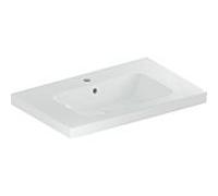Geberit iCon lavabo lumineux 501839001 75x48cm, trou pour robinetterie au milieu, avec trop-plein, avec étagère, blanc