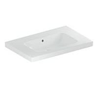 Geberit iCon lavabo lumineux 501839004 75x48cm, sans trou pour robinetterie, avec trop-plein, avec étagère, blanc KeraTect