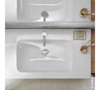 Geberit iCon lavabo lumineux 501840001 90x48cm, trou pour robinetterie au milieu, avec trop-plein, avec étagère, blanc
