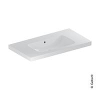Geberit iCon lavabo lumineux 501840003 90x48cm, sans trou pour robinetterie, avec trop-plein, avec étagère, blanc