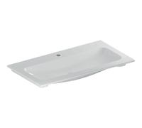 Geberit Icon lavabo-plan de toilette 90x48x13cm 1 cuve 1 trou de robinetterie Central sans trop-plein effet déperlant Céramique Blanc brillant 501.845.00.2