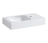 Geberit iCon lave-mains 124053000 53x31cm, étagère à droite, avec trou pour robinetterie, sans trop-plein, blanc